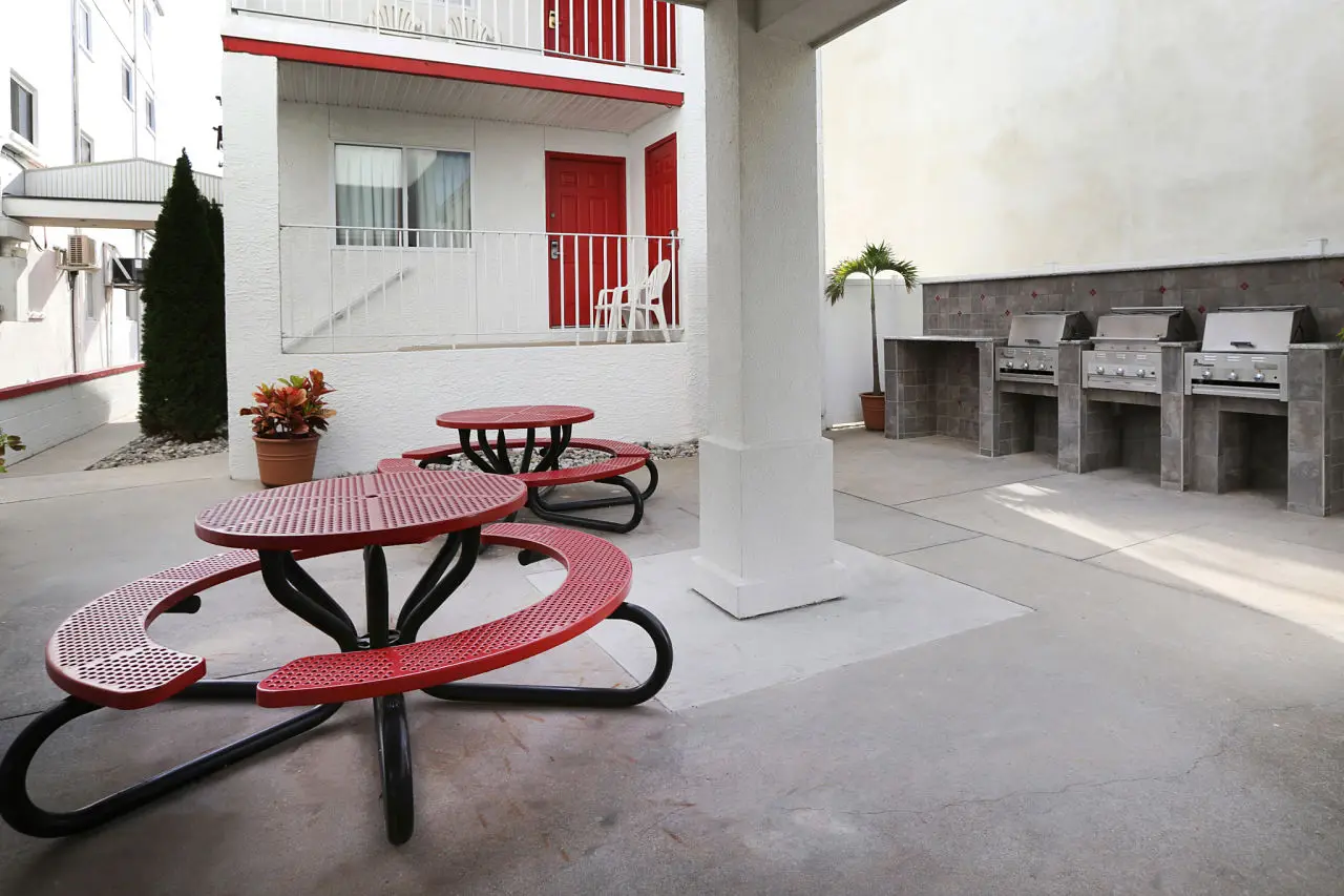 One of the three gas barbecues available to guests on the Matador sundeck